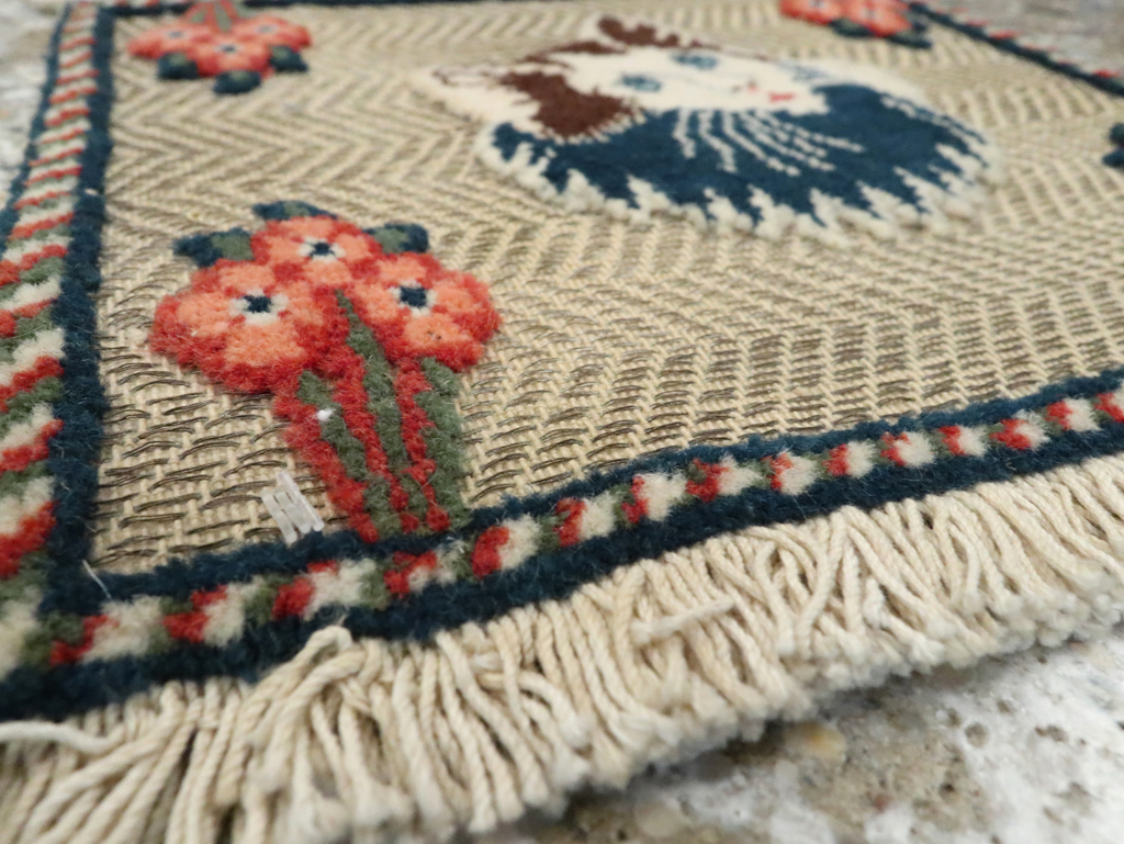 Vintage Persian Souf Tabriz Pictorial Rug (Pair: 2 of 2), No.17000 - Gsblank