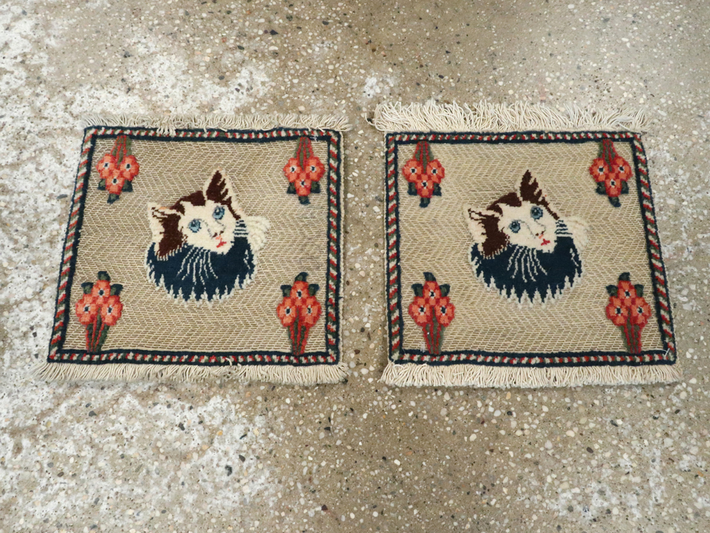 Vintage Persian Souf Tabriz Pictorial Rug (Pair: 2 of 2), No.17000 - Gsblank