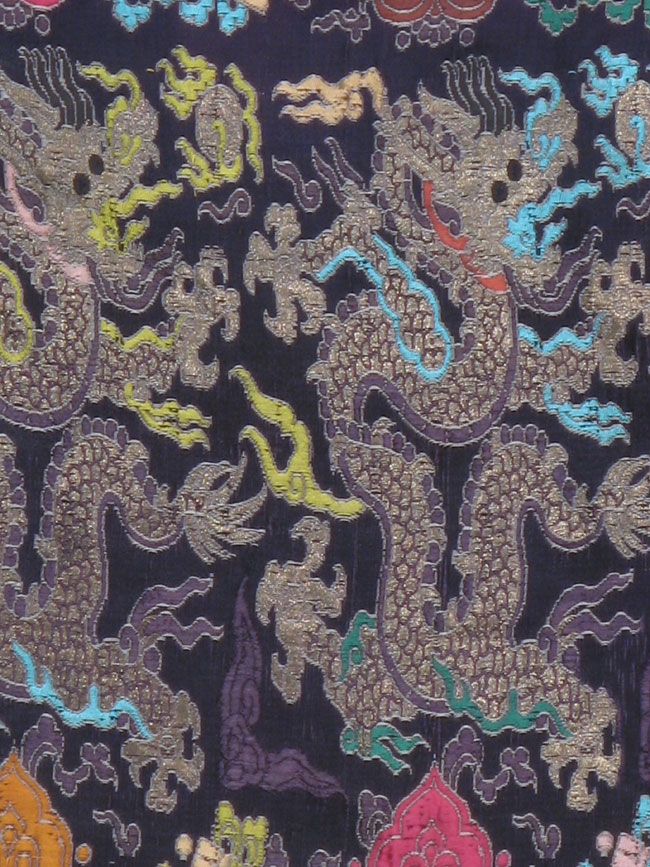Vintage Burmese Dragon High Relief Richly Embroidered Tapestry, No.17001 - Gsblank