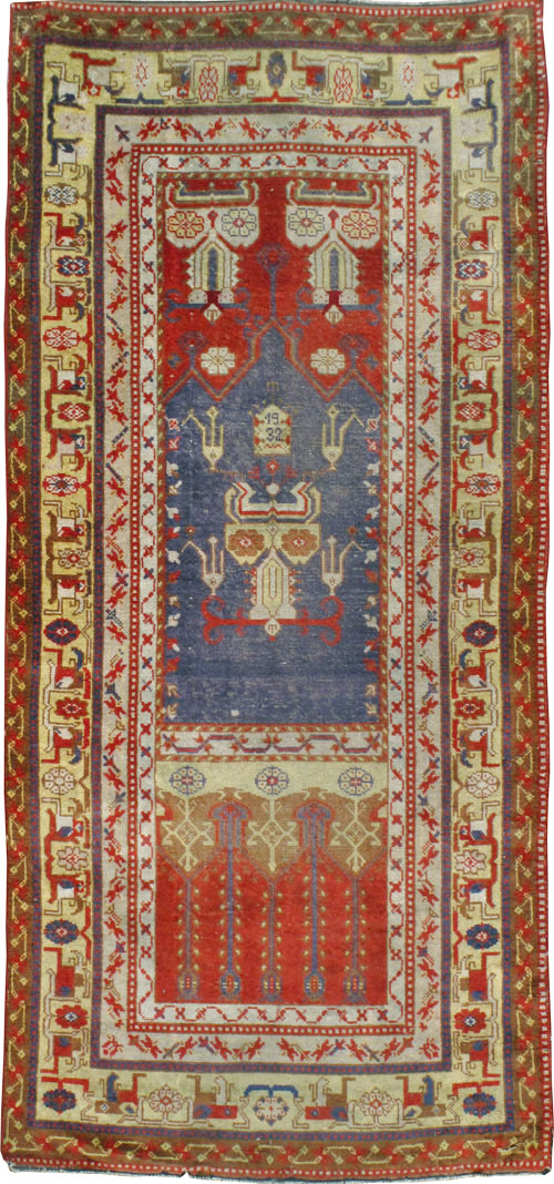 Rare Antique Silk Turkish Kayseri Rug, No.17019 - Gsblank