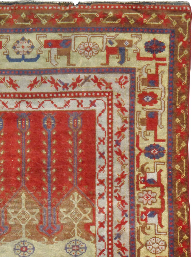 Rare Antique Silk Turkish Kayseri Rug, No.17019 - Gsblank