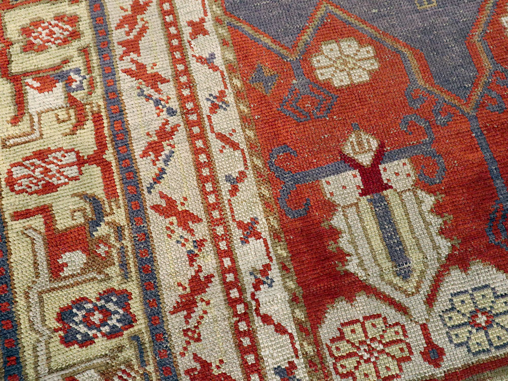 Rare Antique Silk Turkish Kayseri Rug, No.17019 - Gsblank