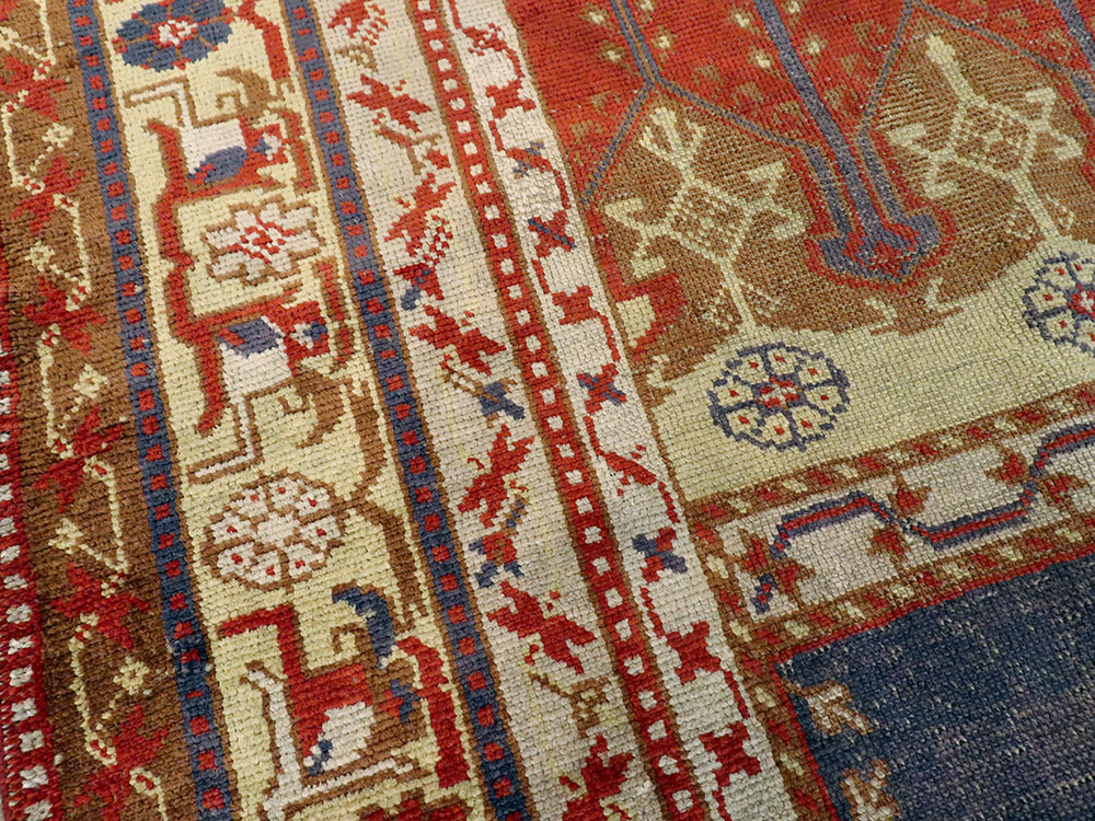 Rare Antique Silk Turkish Kayseri Rug, No.17019 - Gsblank