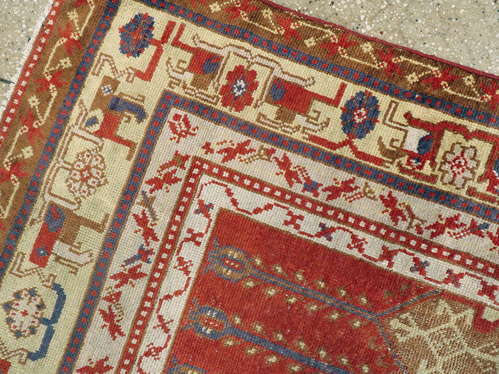 Rare Antique Silk Turkish Kayseri Rug, No.17019 - Gsblank