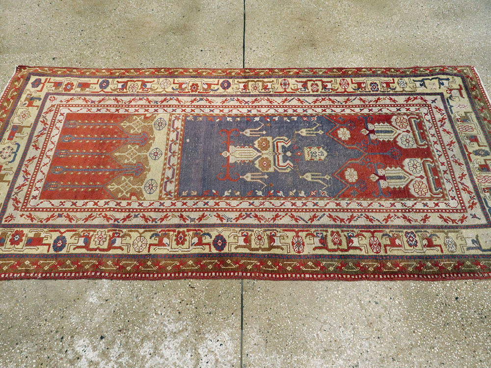 Rare Antique Silk Turkish Kayseri Rug, No.17019 - Gsblank