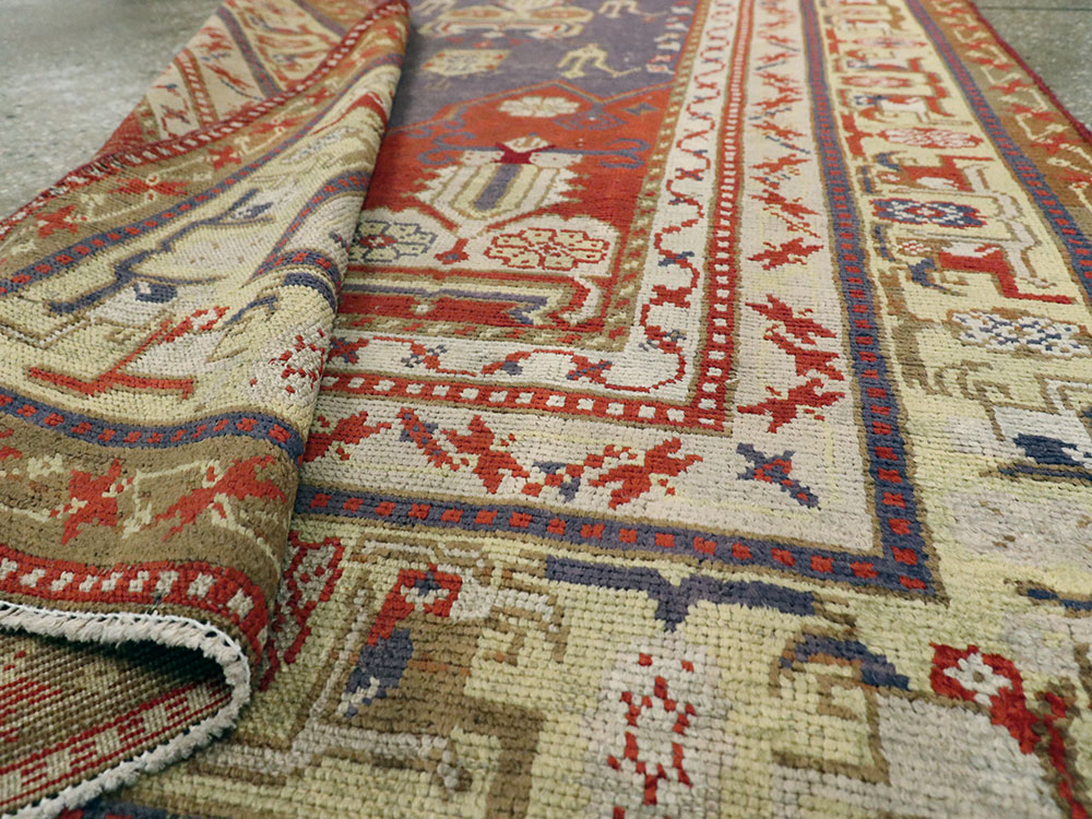 Rare Antique Silk Turkish Kayseri Rug, No.17019 - Gsblank