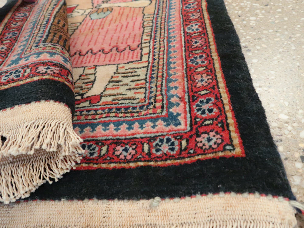 Vintage Persian Mashad Pictorial Rug (Pair: 2 of 2), No.17021 - Gsblank