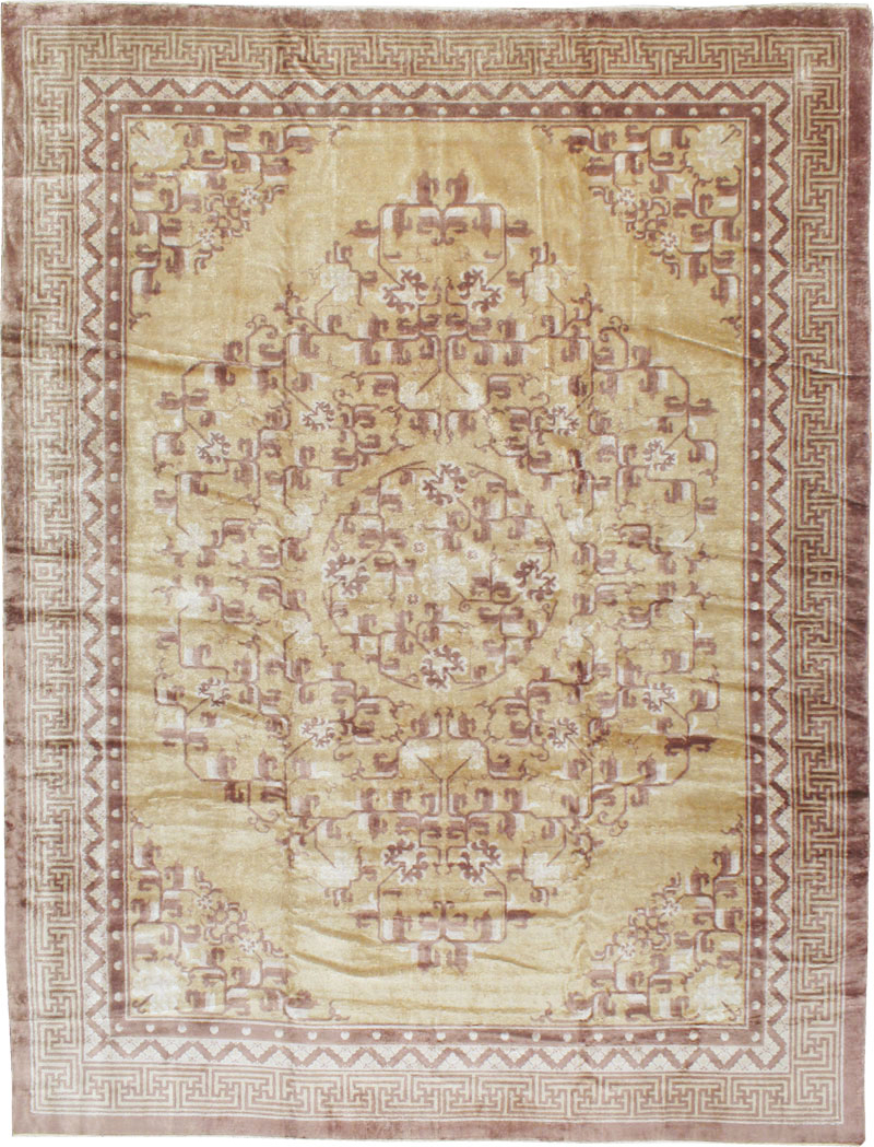 Vintage Chinese Peking Silk Carpet, No.17079 - Gsblank