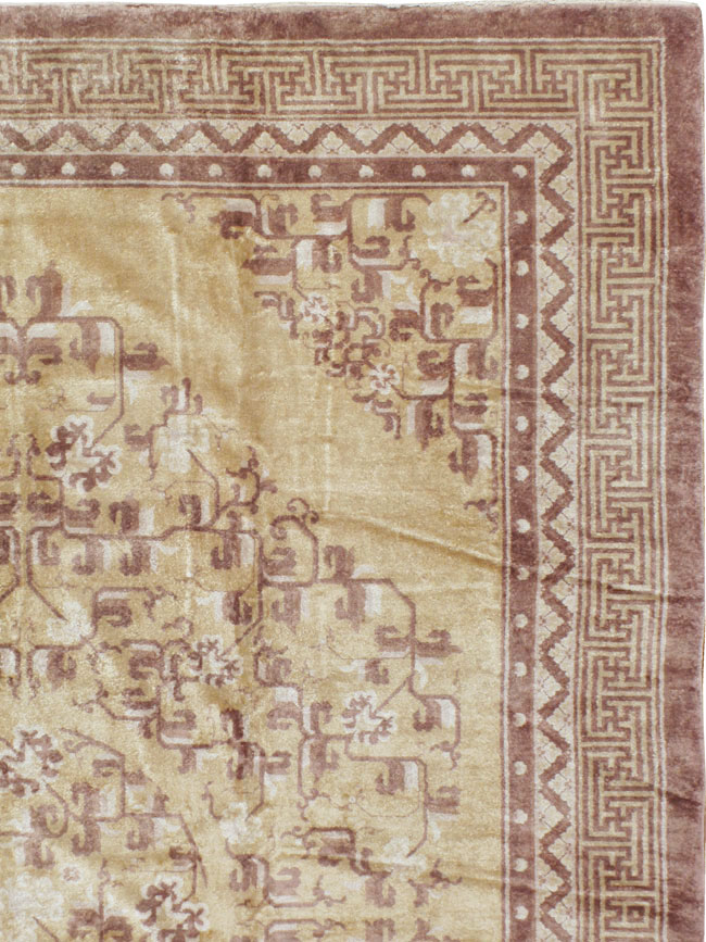 Vintage Chinese Peking Silk Carpet, No.17079 - Gsblank