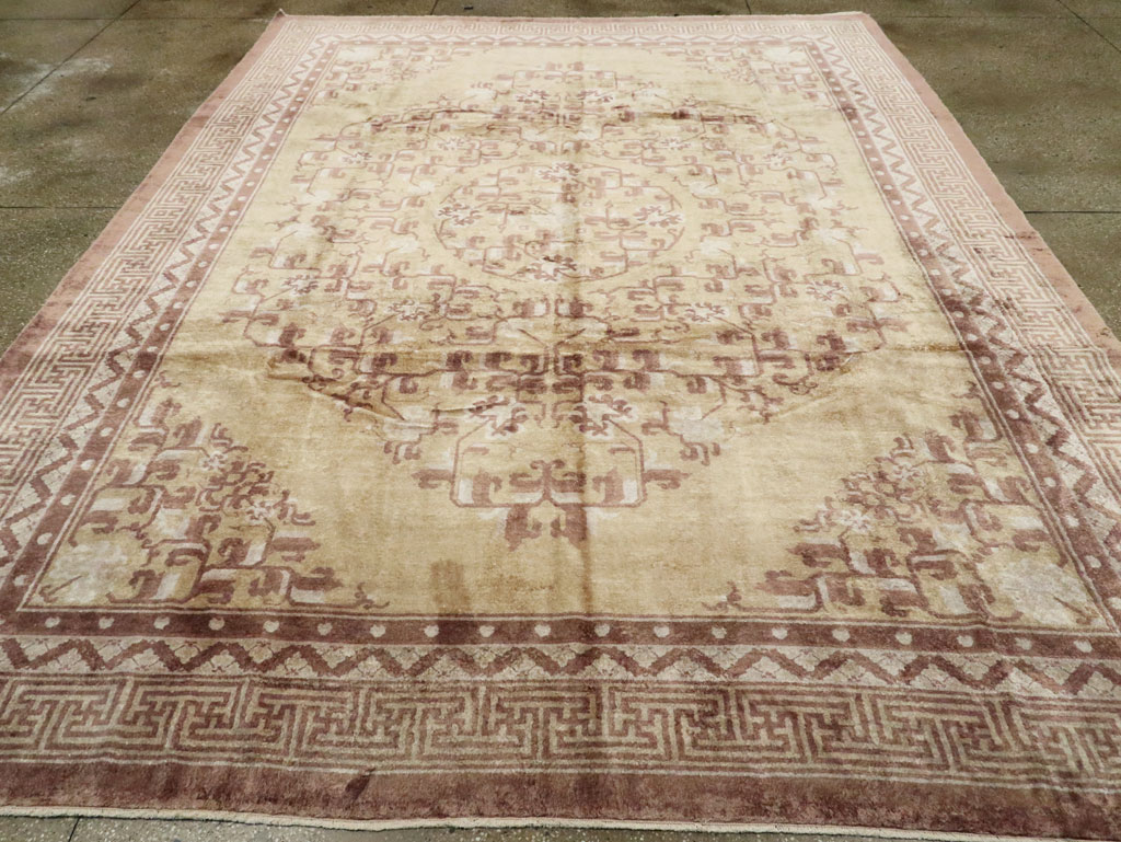 Vintage Chinese Peking Silk Carpet, No.17079 - Gsblank