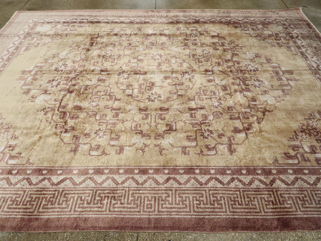 Vintage Chinese Peking Silk Carpet, No.17079 - Gsblank