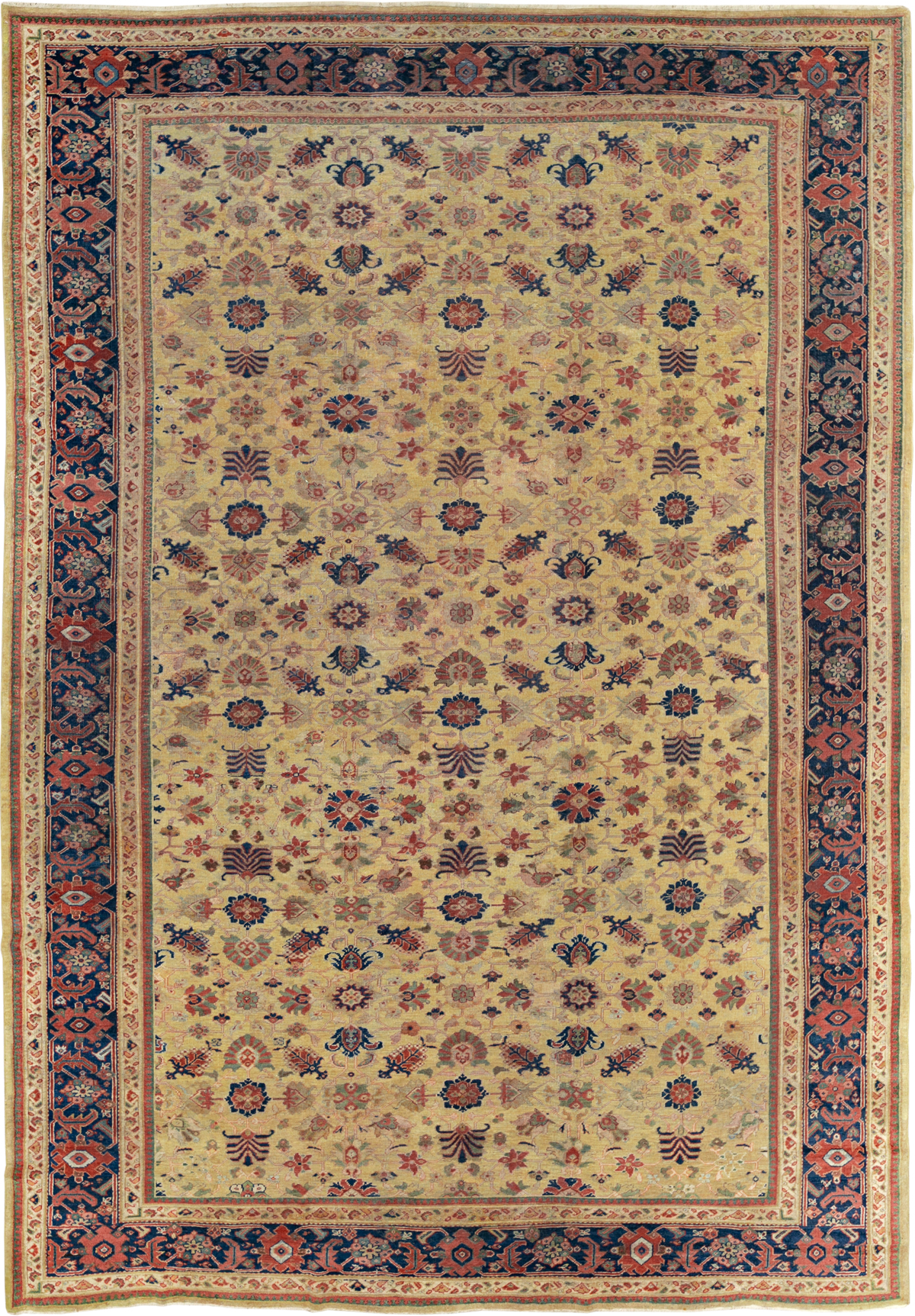 Antique Persian Mahal Large Room Size Carpet, No.17132 - Gsblank