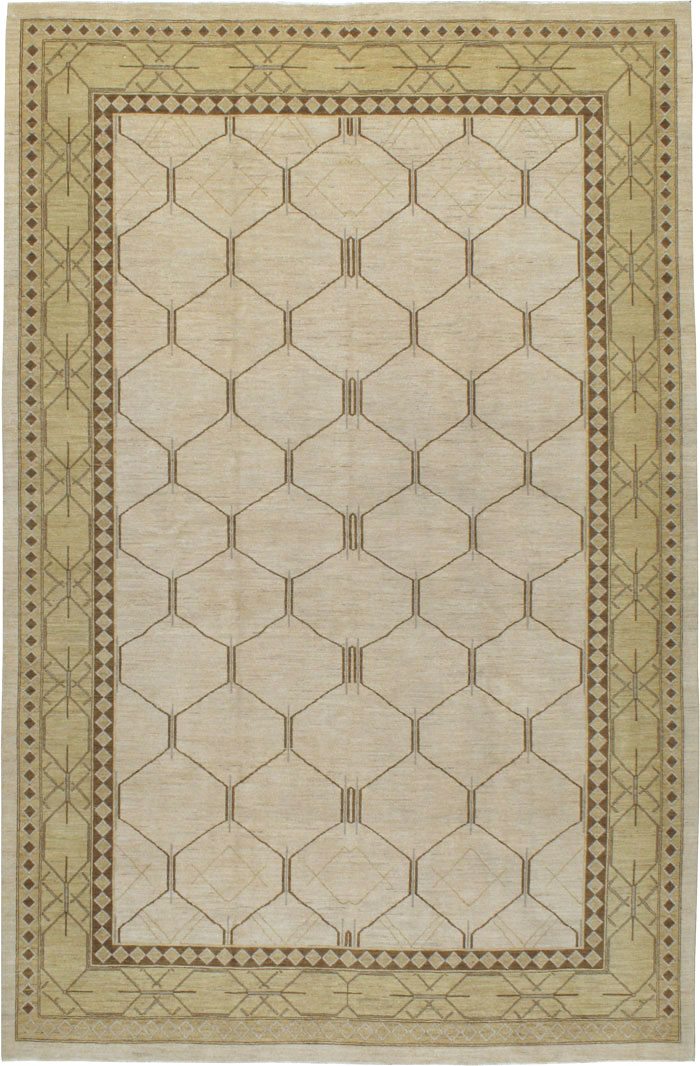 Vintage Persian Tabriz Modernist Carpet, No.17156 - Gsblank