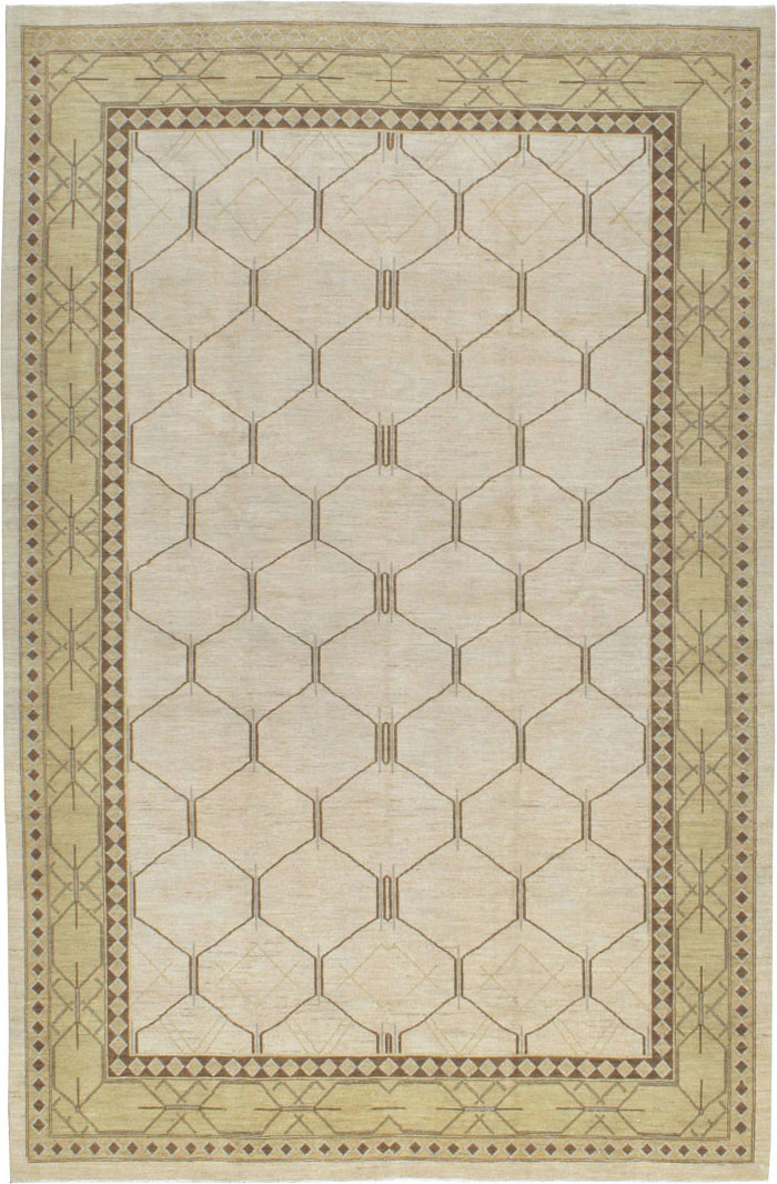 Vintage Persian Tabriz Modernist Carpet, No.17156 - Gsblank