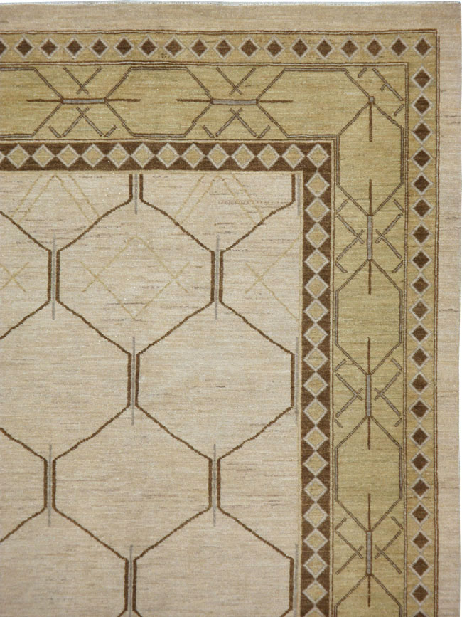 Vintage Persian Tabriz Modernist Carpet, No.17156 - Gsblank