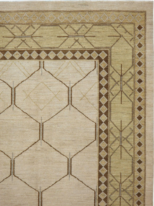 Vintage Persian Tabriz Modernist Carpet, No.17156 - Gsblank