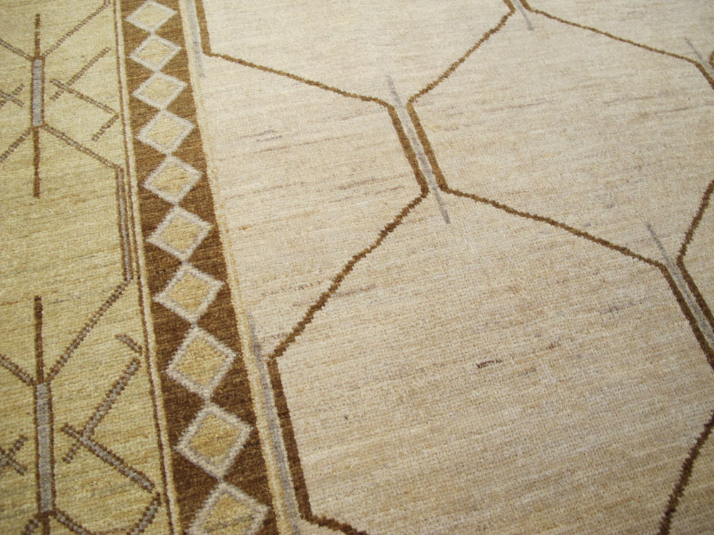 Vintage Persian Tabriz Modernist Carpet, No.17156 - Gsblank