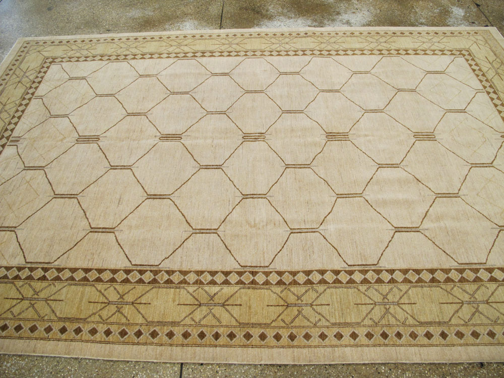 Vintage Persian Tabriz Modernist Carpet, No.17156 - Gsblank