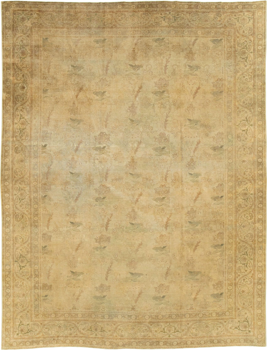 Antique Persian Tabriz Room Size Carpet, No.17181 - Gsblank