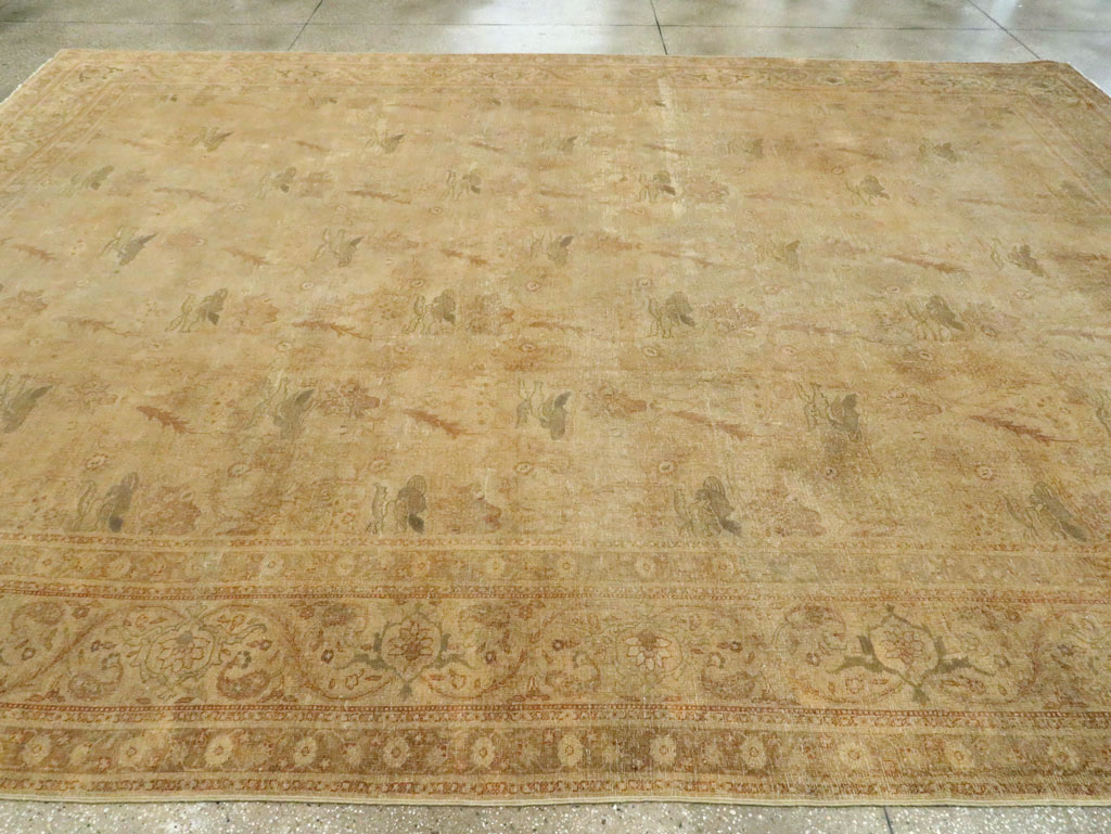 Antique Persian Tabriz Room Size Carpet, No.17181 - Gsblank