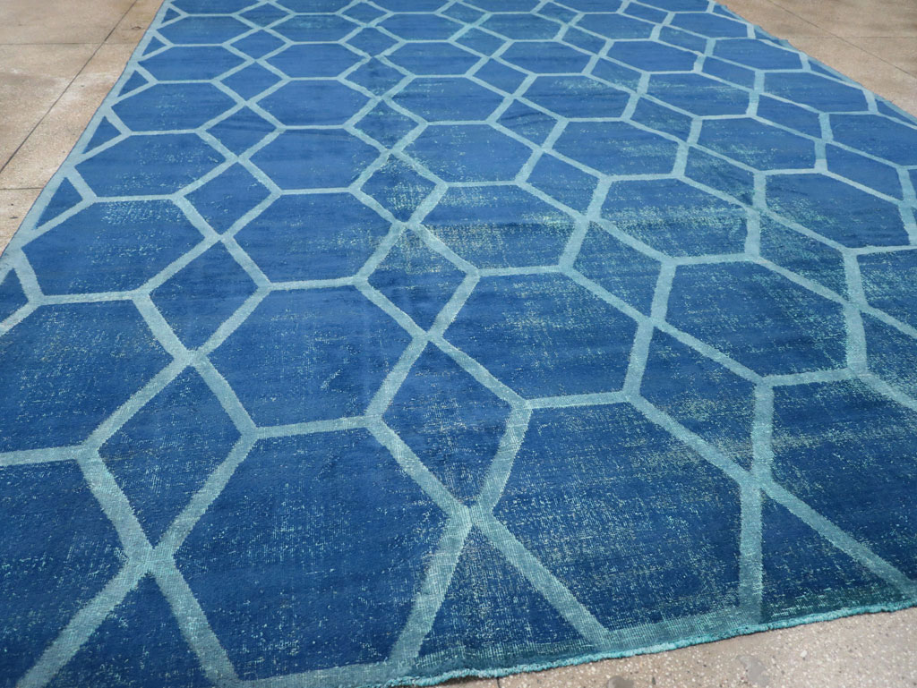 Vintage Deco Persian Tabriz Carpet, No.17221 - Gsblank