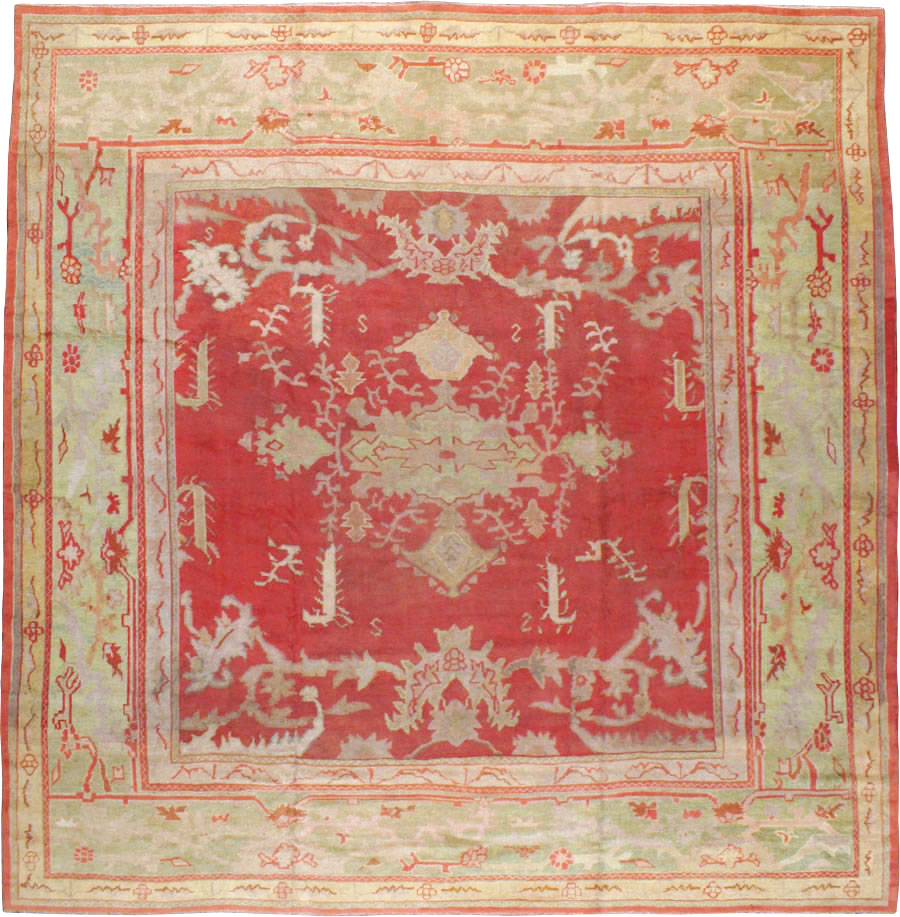 Antique Turkish Oushak Square Carpet, No.17245 - Gsblank