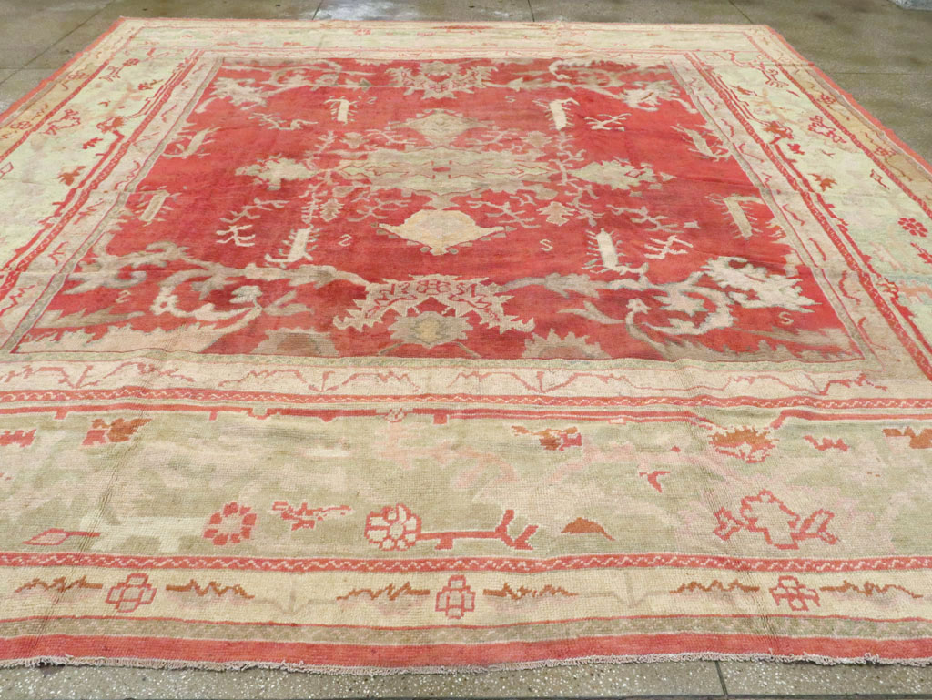 Antique Turkish Oushak Square Carpet, No.17245 - Gsblank