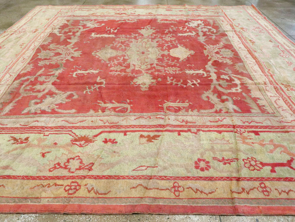 Antique Turkish Oushak Square Carpet, No.17245 - Gsblank