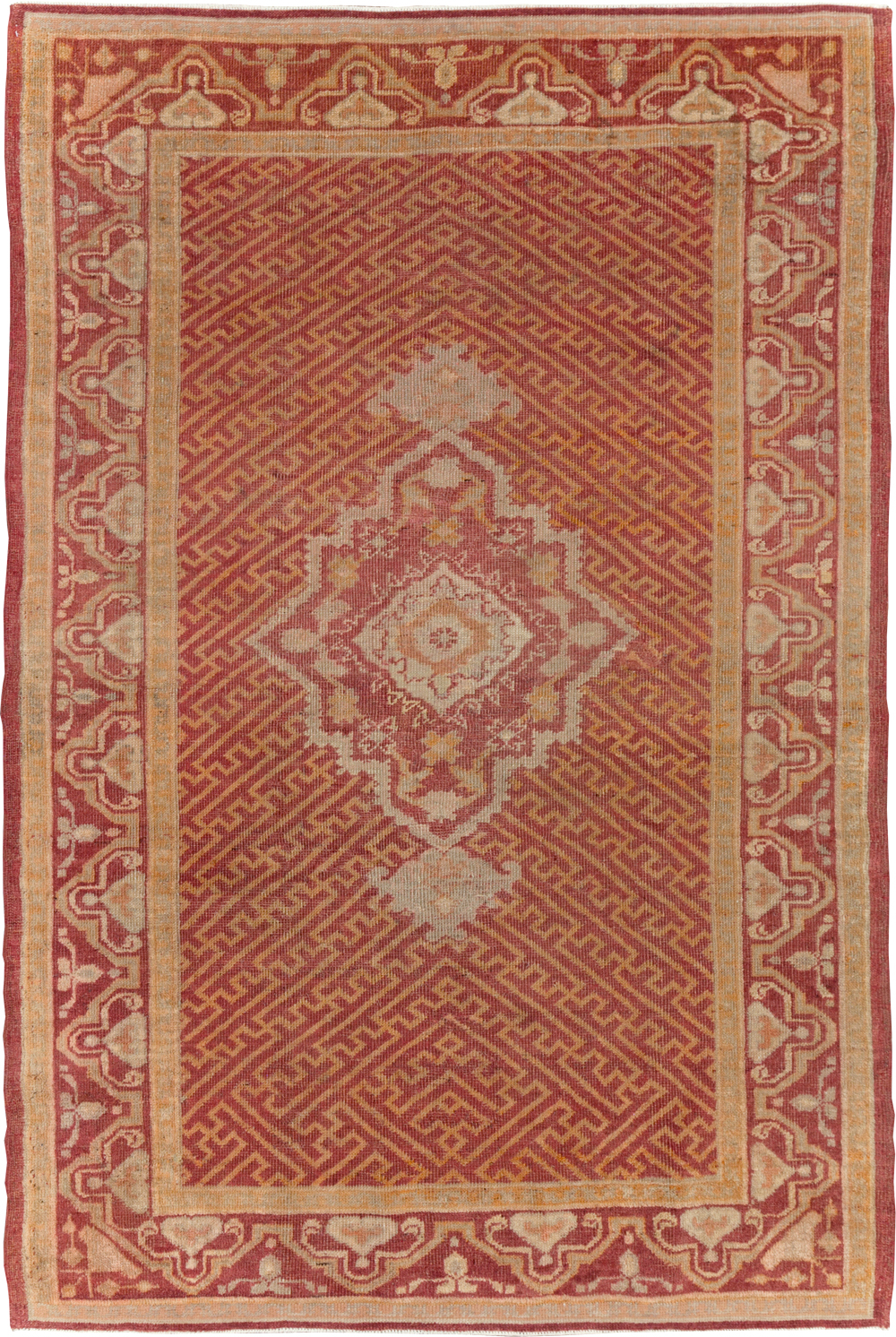 Antique Turkish Oushak Accent Rug, No.17396 - Gsblank