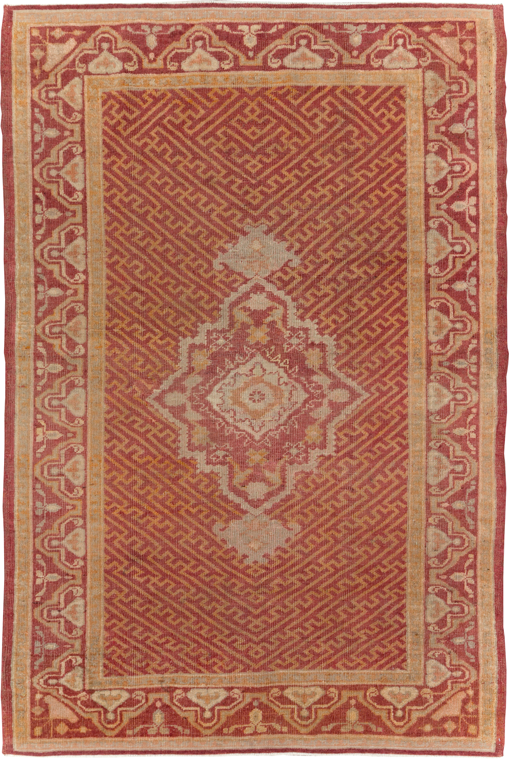 Antique Turkish Oushak Accent Rug, No.17396 - Gsblank