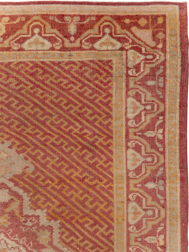 Antique Turkish Oushak Accent Rug, No.17396 - Gsblank