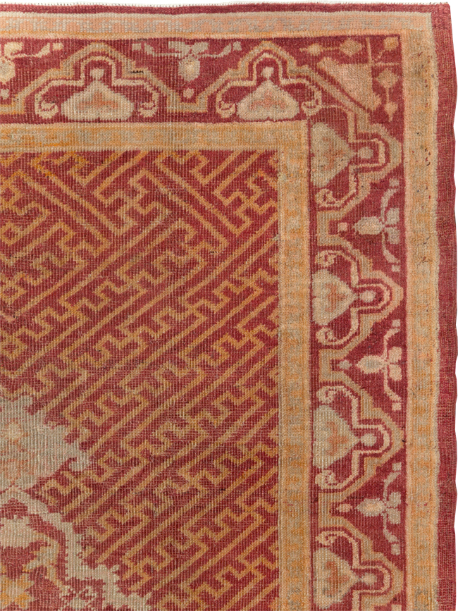 Antique Turkish Oushak Accent Rug, No.17396 - Gsblank