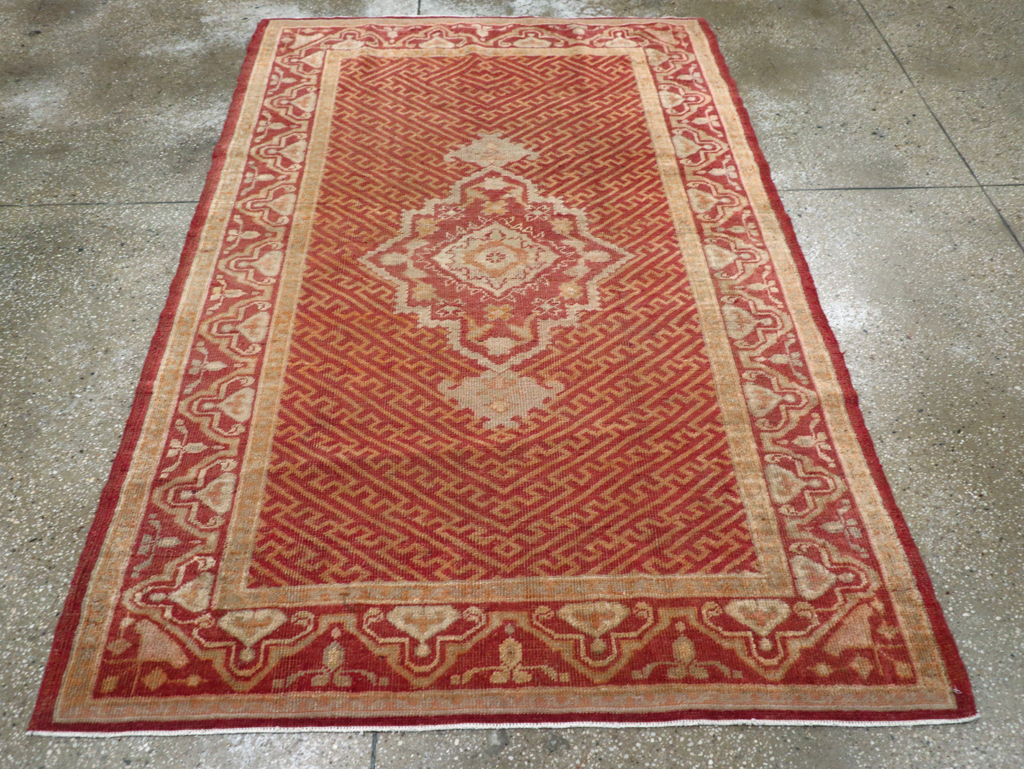 Antique Turkish Oushak Accent Rug, No.17396 - Gsblank