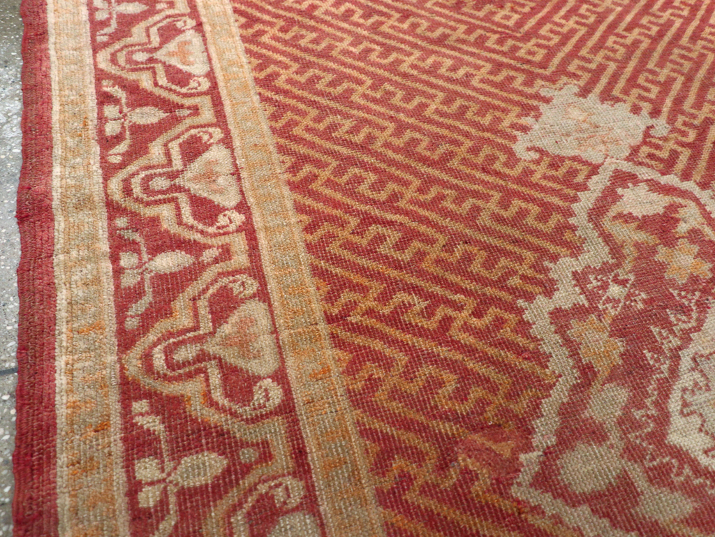 Antique Turkish Oushak Accent Rug, No.17396 - Gsblank