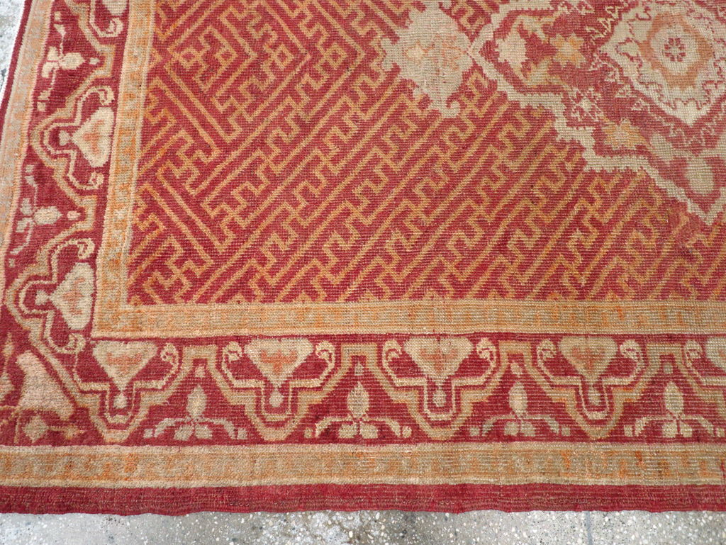 Antique Turkish Oushak Accent Rug, No.17396 - Gsblank