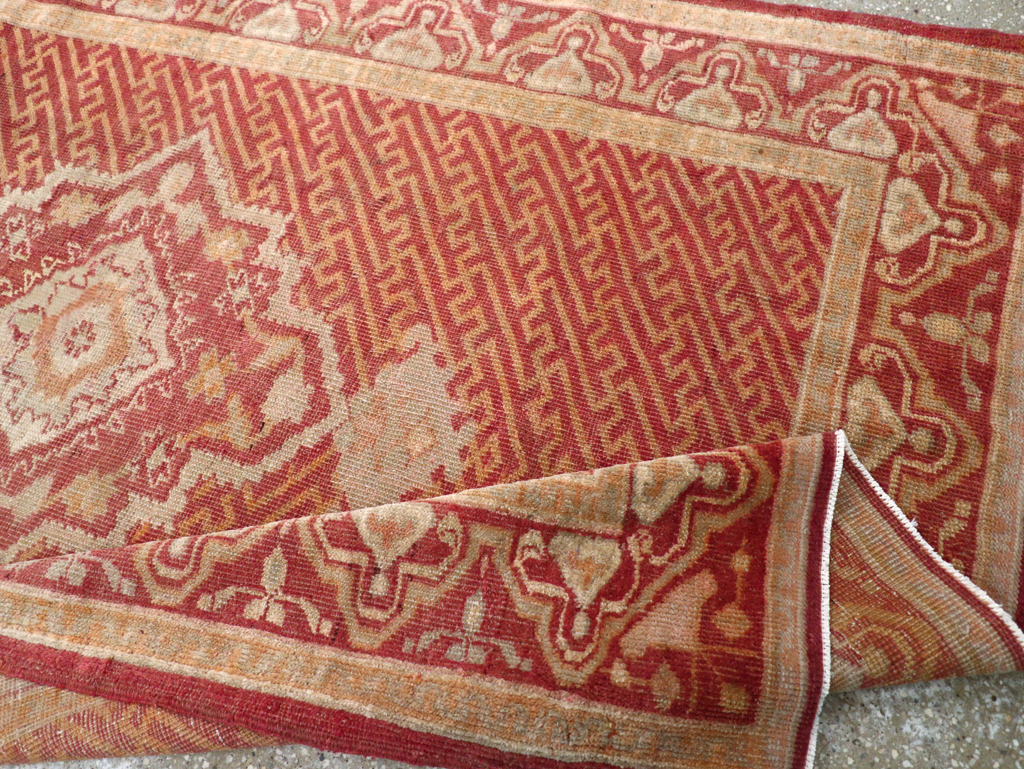 Antique Turkish Oushak Accent Rug, No.17396 - Gsblank