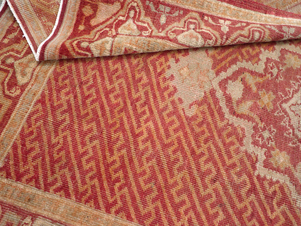 Antique Turkish Oushak Accent Rug, No.17396 - Gsblank