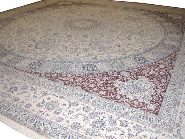Vintage Persian Nain Square Oversize Carpet, No.17491 - Gsblank