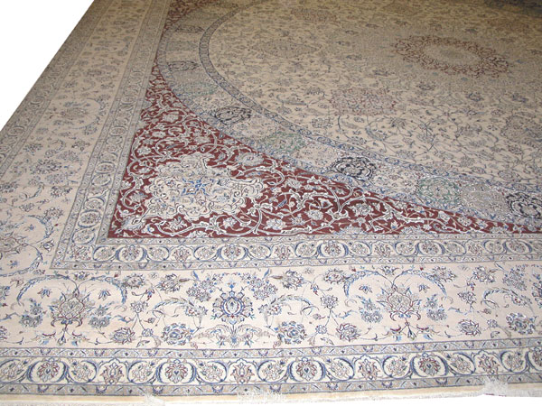 Vintage Persian Nain Square Oversize Carpet, No.17491 - Gsblank