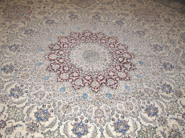 Vintage Persian Nain Square Oversize Carpet, No.17491 - Gsblank