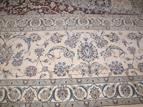 Vintage Persian Nain Square Oversize Carpet, No.17491 - Gsblank