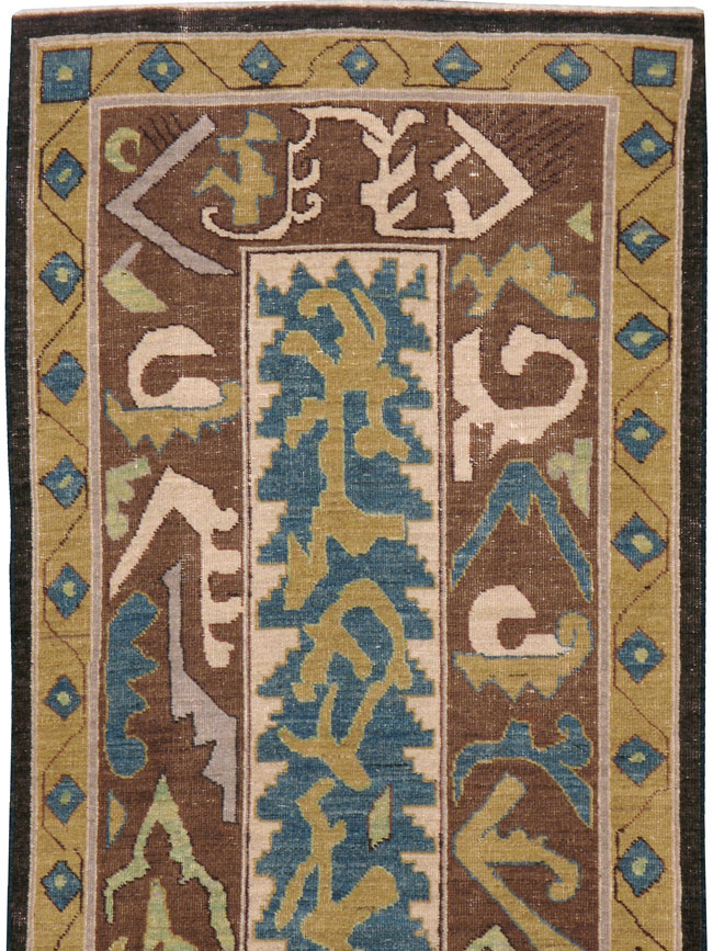 Modernist Persian Tabriz Runner, No.17517 - Gsblank