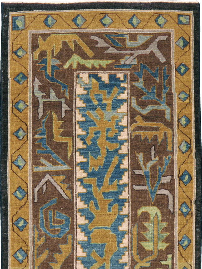 Modernist Persian Tabriz Runner, No.17517 - Gsblank