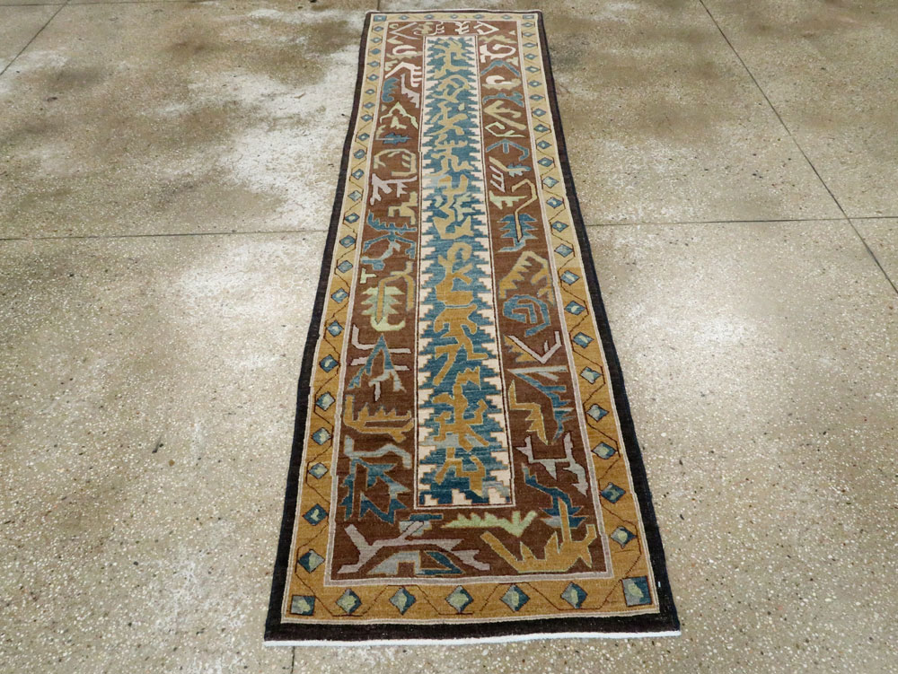 Modernist Persian Tabriz Runner, No.17517 - Gsblank