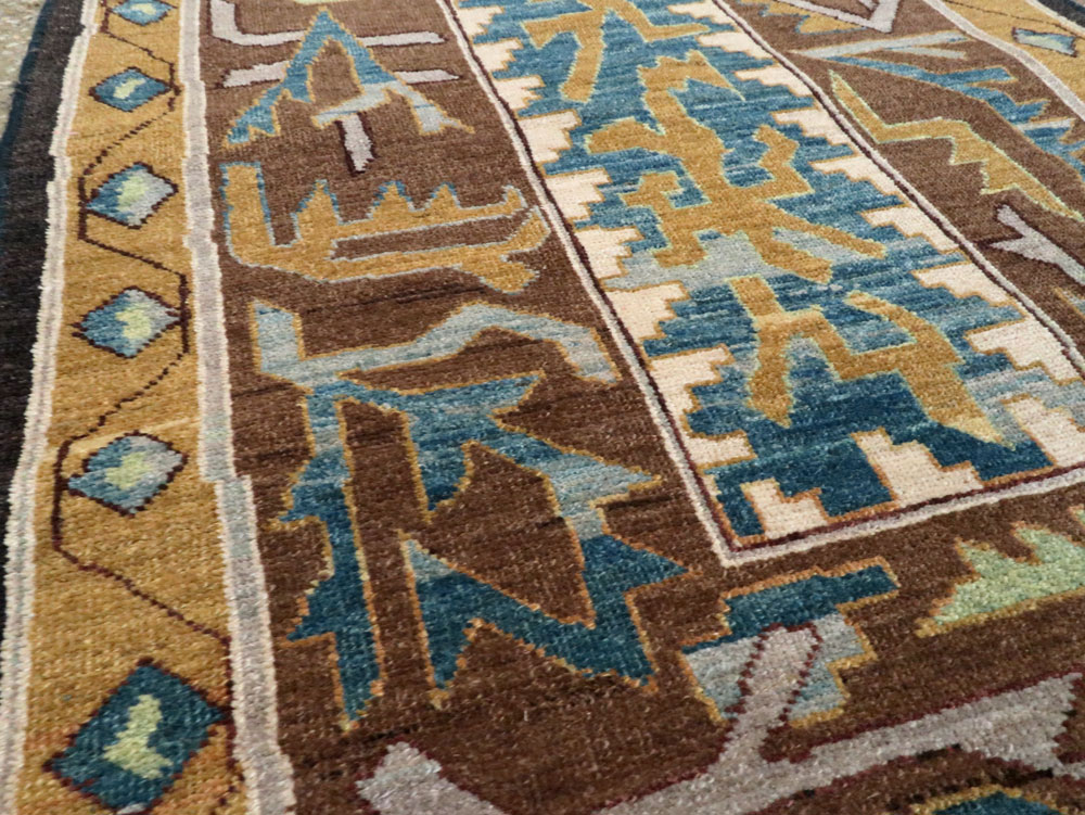 Modernist Persian Tabriz Runner, No.17517 - Gsblank