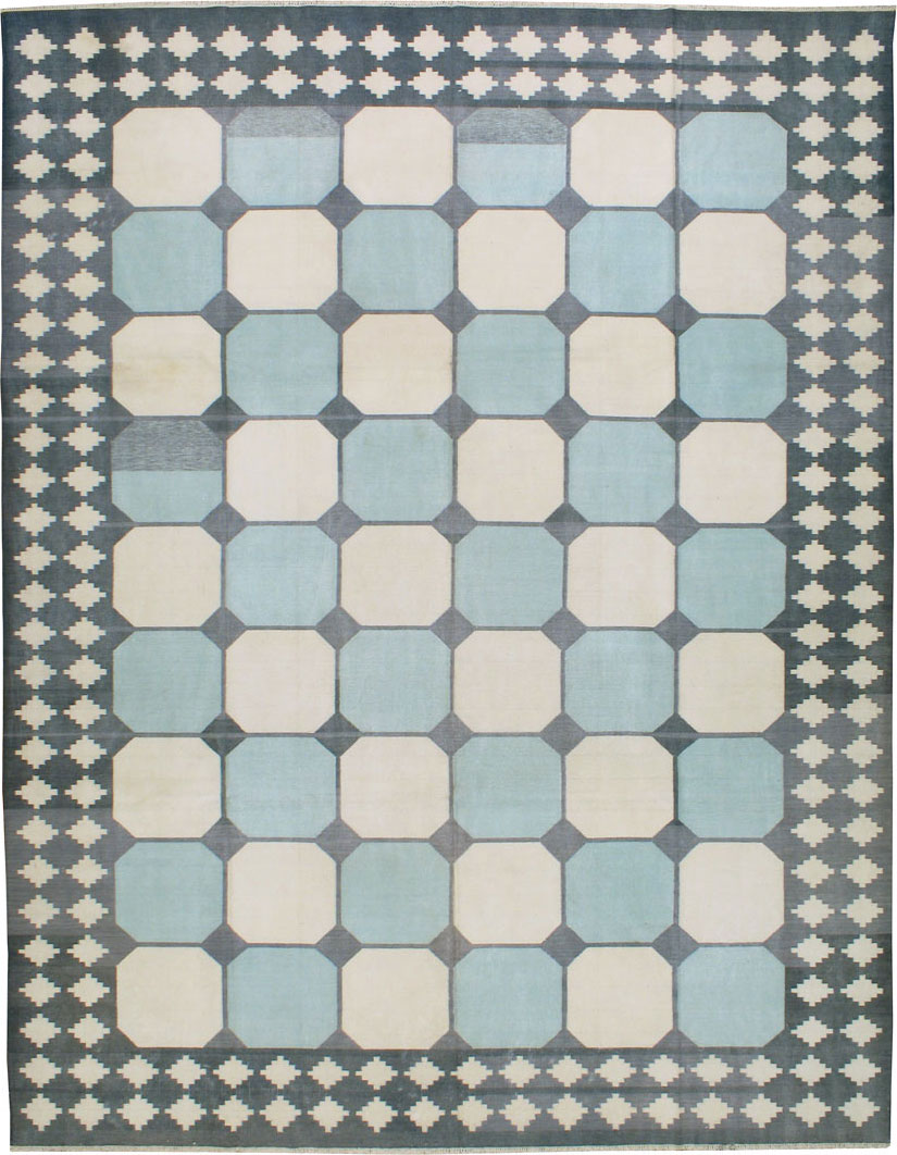 Flat-weave Indian Dhurrie, No.17633 - Gsblank