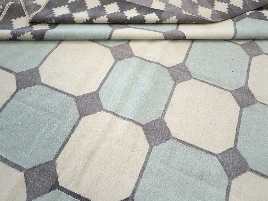 Flat-weave Indian Dhurrie, No.17633 - Gsblank