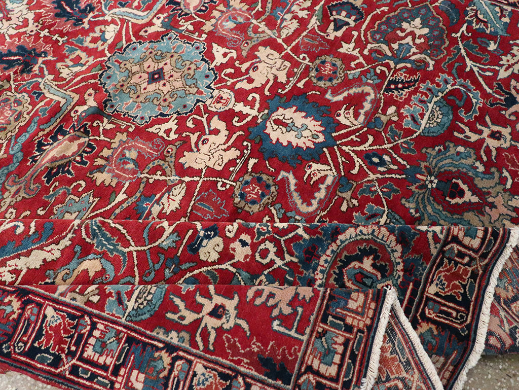 Antique Persian Senneh Tabriz Accent Carpet, No.17671 - Gsblank