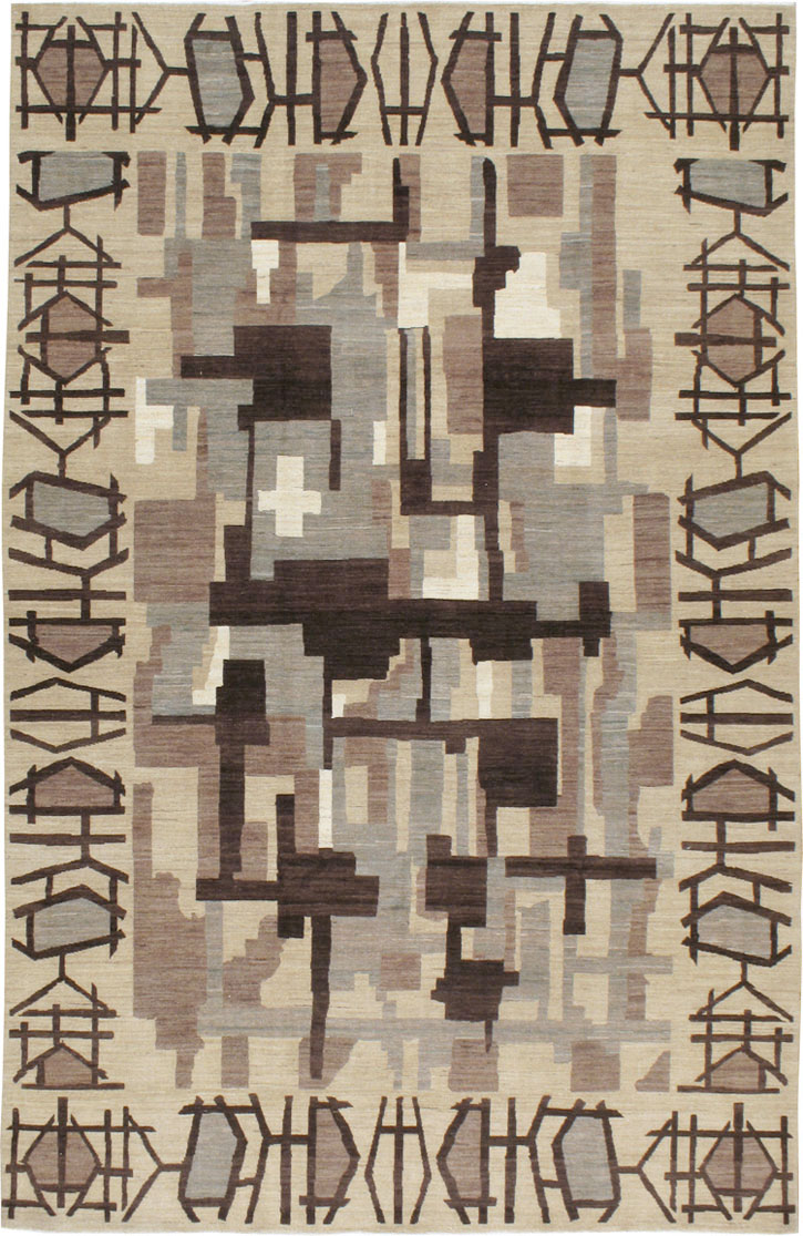 Modernist Persian Tabriz Carpet, No.17696 - Gsblank