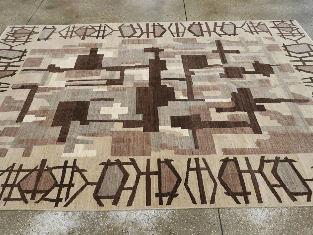 Modernist Persian Tabriz Carpet, No.17696 - Gsblank